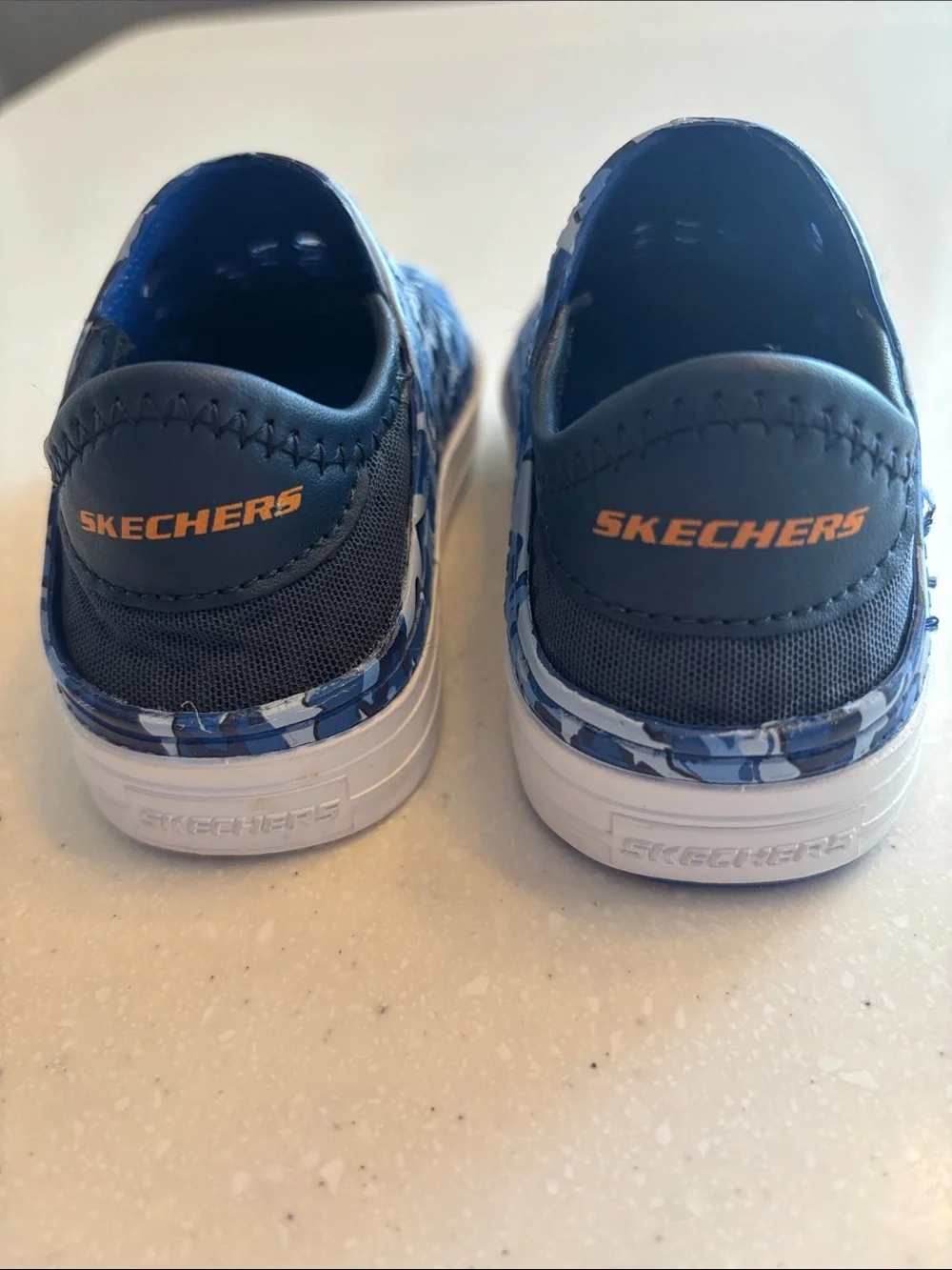 Skechers Guzman Kids Blue Camo Slip-On Water Shoes